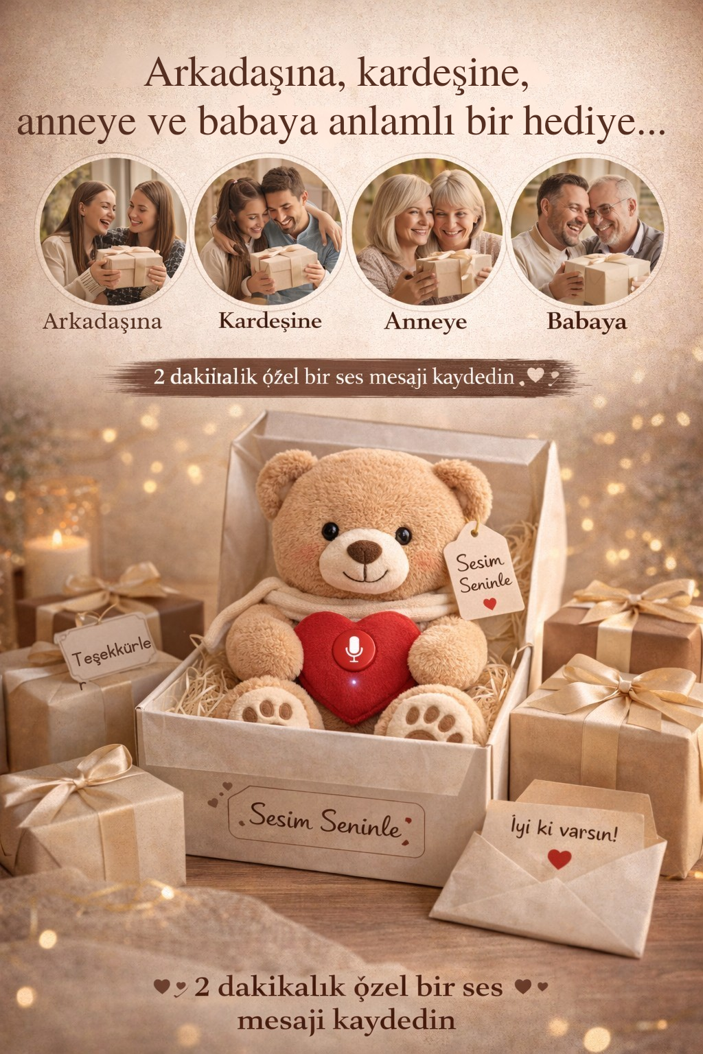 "Sesim Seninle Ayısı"  MyVoiceMemory™ Bear (Lansmana Özel)